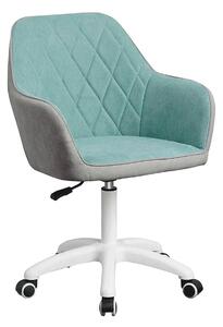 Scaun birou SANTY, verde menta/gri, metal/stofa, 60x62x85/100 cm
