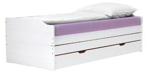 Pat extensibil FLOPY 90x200, alb, lemn, cu somiera
