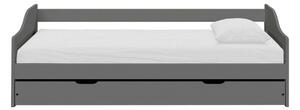 Pat extensibil LAURA NEW 90x200, gri, lemn/metal, cu somiera