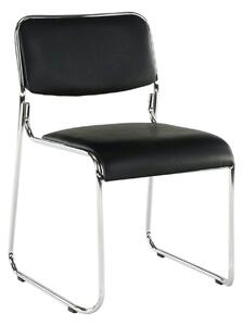 Scaun BULUT, negru, piele ecologica/metal, 50x56x76 cm