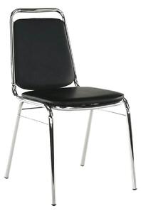 Scaun ZEKI, negru, piele ecologica/metal, 45x58x82 cm