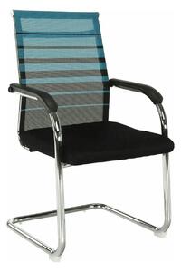 Scaun ESIN, albastru/negru, plasa/metal, 55x64x93 cm