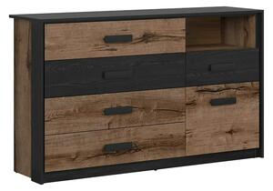 Comoda KASSEL, nuc/negru, PAL, 150x41x90 cm