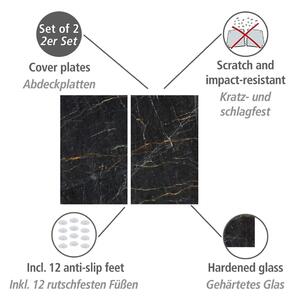Protecții de aragaz 2 buc. din sticlă temperată 52x30 cm Marble – Allstar