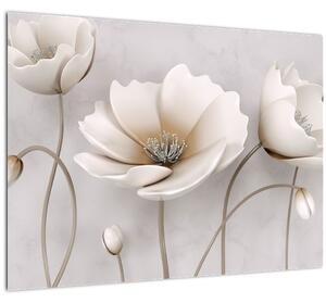 Tablou cu florile albe (70x50 cm)