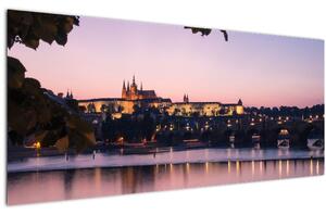 Tablou cu palatul din Praga și Vltava (120x50 cm)