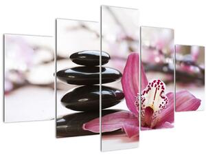 Tablou cupietre pentru masaj și orhidee (150x105 cm)