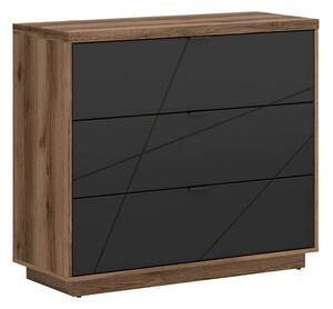 Comoda FORN, nuc/negru mat, PAL melaminat, 106x43x93 cm