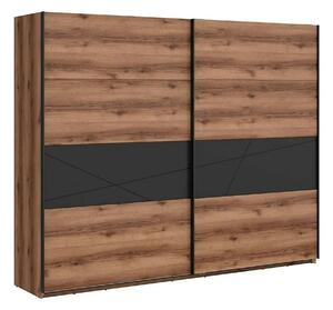 Dressing FORN, nuc/negru mat, PAL melaminat, cu 2 usi, 270x58x219 cm