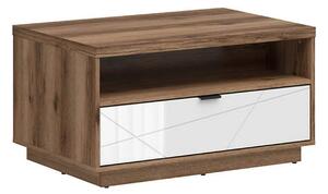 Masuta cafea FORN, nuc/alb lucios, PAL, 90x60x49 cm