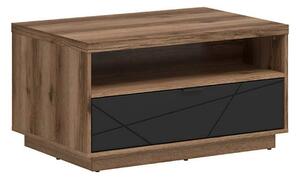 Masuta cafea FORN, nuc/negru mat, PAL, 90x60x49 cm