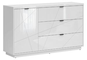 Comoda FORN, alb lucios, PAL, 156x42.5x93 cm