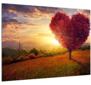 Tablou cu copaci în forma de inimă (70x50 cm)