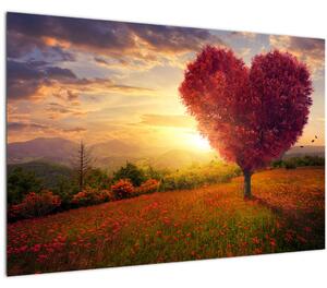 Tablou cu copaci în forma de inimă (90x60 cm)