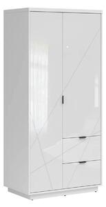 Dulap FORN, alb lucios, PAL melaminat, cu 2 usi si 2 sertare, 94x57x20