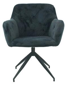 Scaun rotativ VELEZA NEW, gri inchis/negru, stofa catifelata/metal, 6