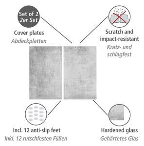Protecții de aragaz 2 buc. din sticlă temperată 52x30 cm Concrete – Allstar