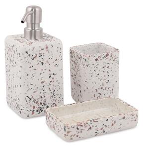 Set de accesorii de baie alb din polirășină Mozaik – Mioli Decor