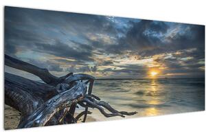 Tablou cu marea în apus de soare (120x50 cm)
