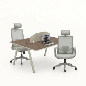 Set Nova 2 & Calvena - Birou operational cu 2 posturi,dulapuri integrate mobile si Scaun de birou ergonomic cu functie de înclinare