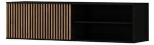 OFERTA Dulap TV suspendat MEORATI 150x40 cm, negru/dub artisan II. calitate