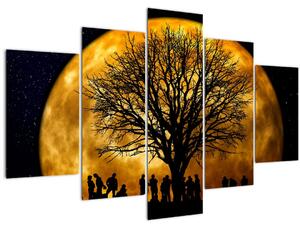 Tablou cu luna și siluete (150x105 cm)