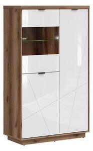 Vitrina FORN, nuc/alb lucios, PAL melaminat/sticla securizata, 94x43x1