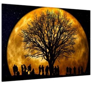 Tablou cu luna și siluete (70x50 cm)
