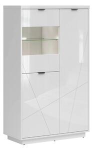 Vitrina FORN, alb lucios, PAL melaminat/sticla securizata, 94x43x157 c