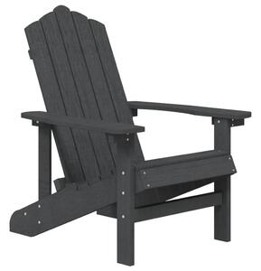 Scaun de grădină Adirondack cu masă, antracit, HDPE