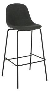 Scaun bar MARIOLA 2 NEW, gri inchis/negru, stofa clasica/metal, 49x51x