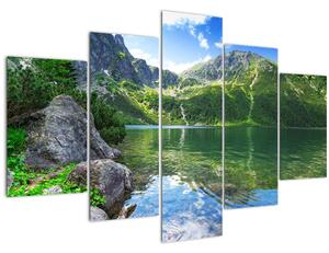 Tablou cu lac în munții Tatra (150x105 cm)