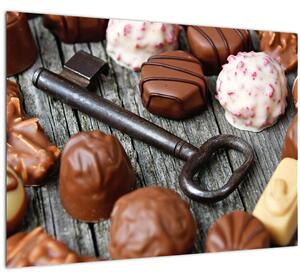 Tablou cu ciocolată și chei (70x50 cm)