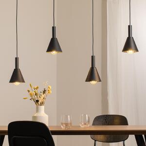 Argon Lampă suspendată Norte, oțel negru/auriu, lungime 114 cm, 4 lumini, reglabil, Negru, Camera de zi / sufragerie, Metal, Modern