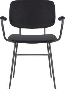 Set 2 scaune Besitz negre stofa 65/56/80,5 cm