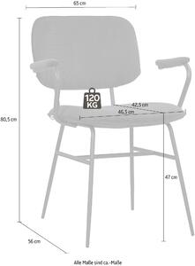 Set 2 scaune Besitz negre stofa 65/56/80,5 cm