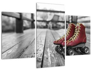 Tablou cu pantofi cu role vechi roșii (90x60 cm)