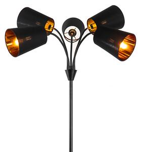 Lampă de podea modernă neagră cu 5 lumini - Carmen