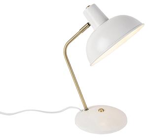 Lampă de masă retro albă cu bronz - Milou
