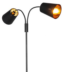 Lampă de podea modernă cu 2 lumini negre - Carmen