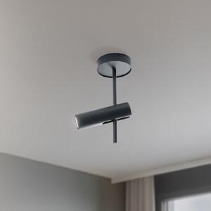 SIGMA Spot de tavan Leda 1, antracit, 1 bec, oțel, înălțime 34 cm, reglabil, Negru, Camera de zi / sufragerie, Metal, Modern
