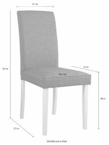 Set 2 scaune Roko Tiago gri stofa 46,5/57/97 cm