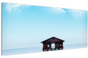 Tablou cu casă pe mare (120x50 cm)