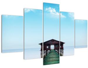 Tablou cu casă pe mare (150x105 cm)