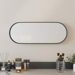 Oglindă de perete, negru, 15x40 cm, ovală