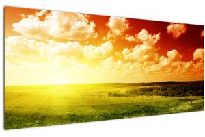 Tablou cu luncă cu soarele strălucitor (120x50 cm)