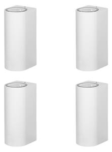 PRIOS Prios aplică de perete pentru exterior Tetje, alb, rotund, 16 cm, set 4, reglabil, Alb, Metal, Modern