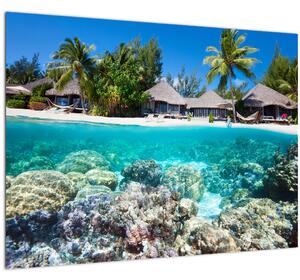 Tablou cu plaja pe insulă tropicală (70x50 cm)