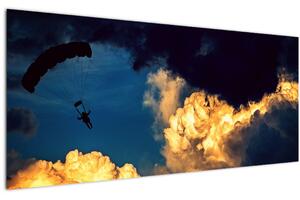 Tablou cu parașutiști în ceruri (120x50 cm)