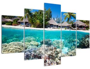 Tablou cu plaja pe insulă tropicală (150x105 cm)